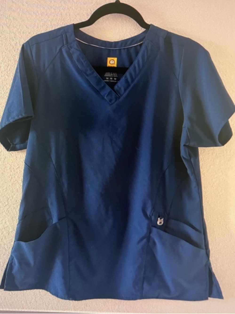 WonderWink Navy V-Neck Short Sleeve Scrub Top